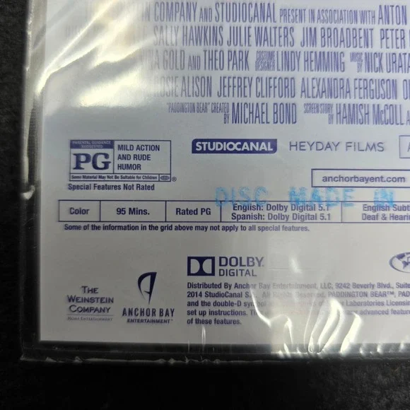 Paddington DVD Anamorphic Widescreen New Sealed with Slipcover - Picture 7 of 9